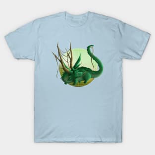 Kawaii Forest Dragon - With Background T-Shirt